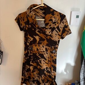 Leopard print designer dress